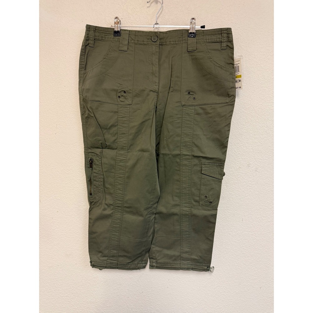 Style & Co Women's Size 14 Olive Green Cargo Capri Pants NWT Stretch